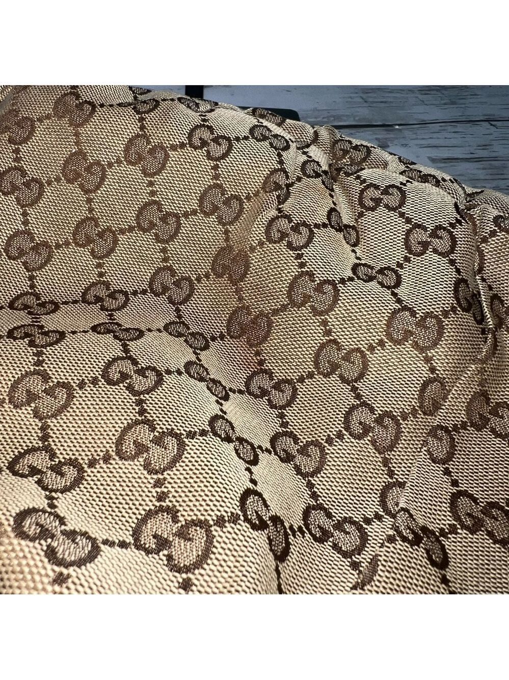 Gucci Sukey Large Tote Bag | GG Monogram Canvas with Leather Trim & Stud Details - Picture 16 of 16